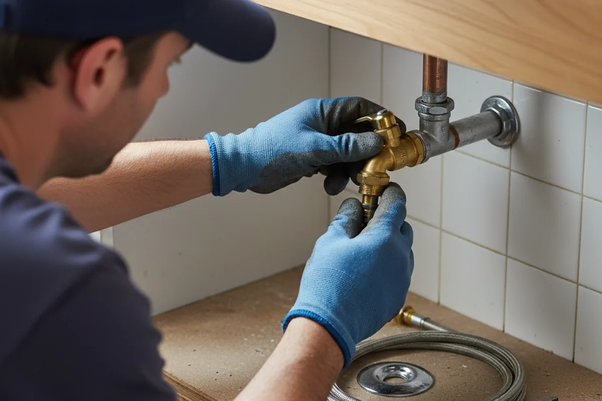 Shutoff valve and fitting work during Burst Pipe Repair in Shingletown